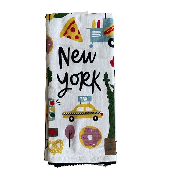 Isaac Mizrahi Kitchen Towels World Cities NEW YORK Multicolor Set of 2 NEW - Picture 9 of 9